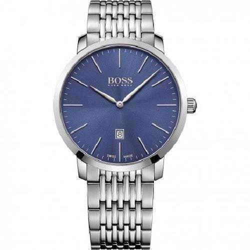 Image of Hugo Boss Swiss Made Sølv Quartz herre ur, model 1513261